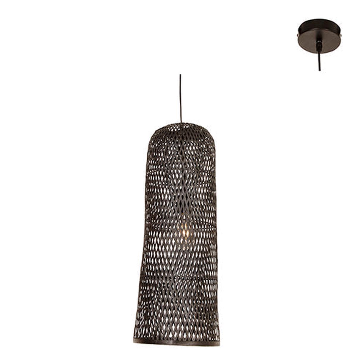 Eurolux Pendant Jellis 250 BLK Black Woven Bamboo E27 1x60w