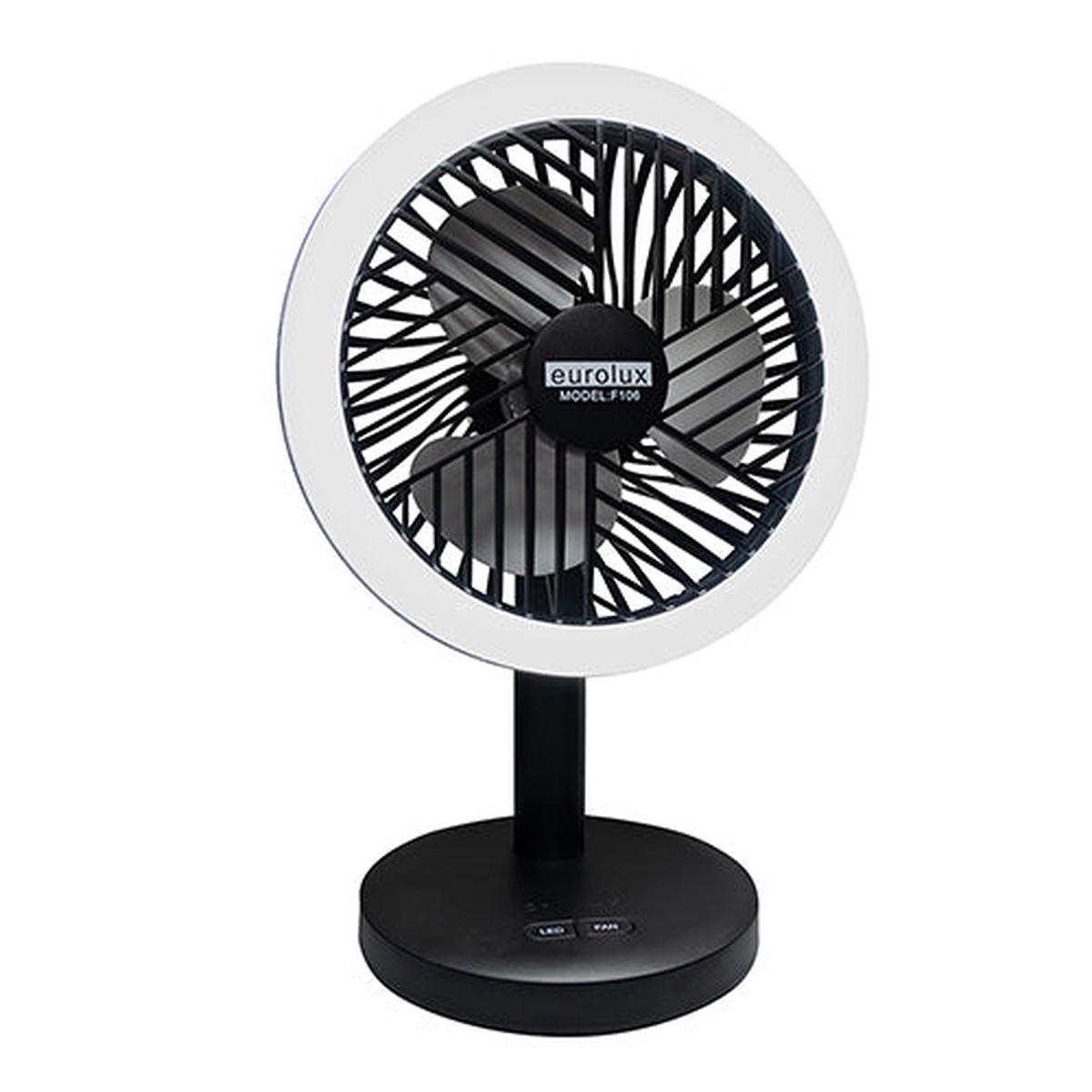 Eurolux Rechargeable LED Mini Fan Black