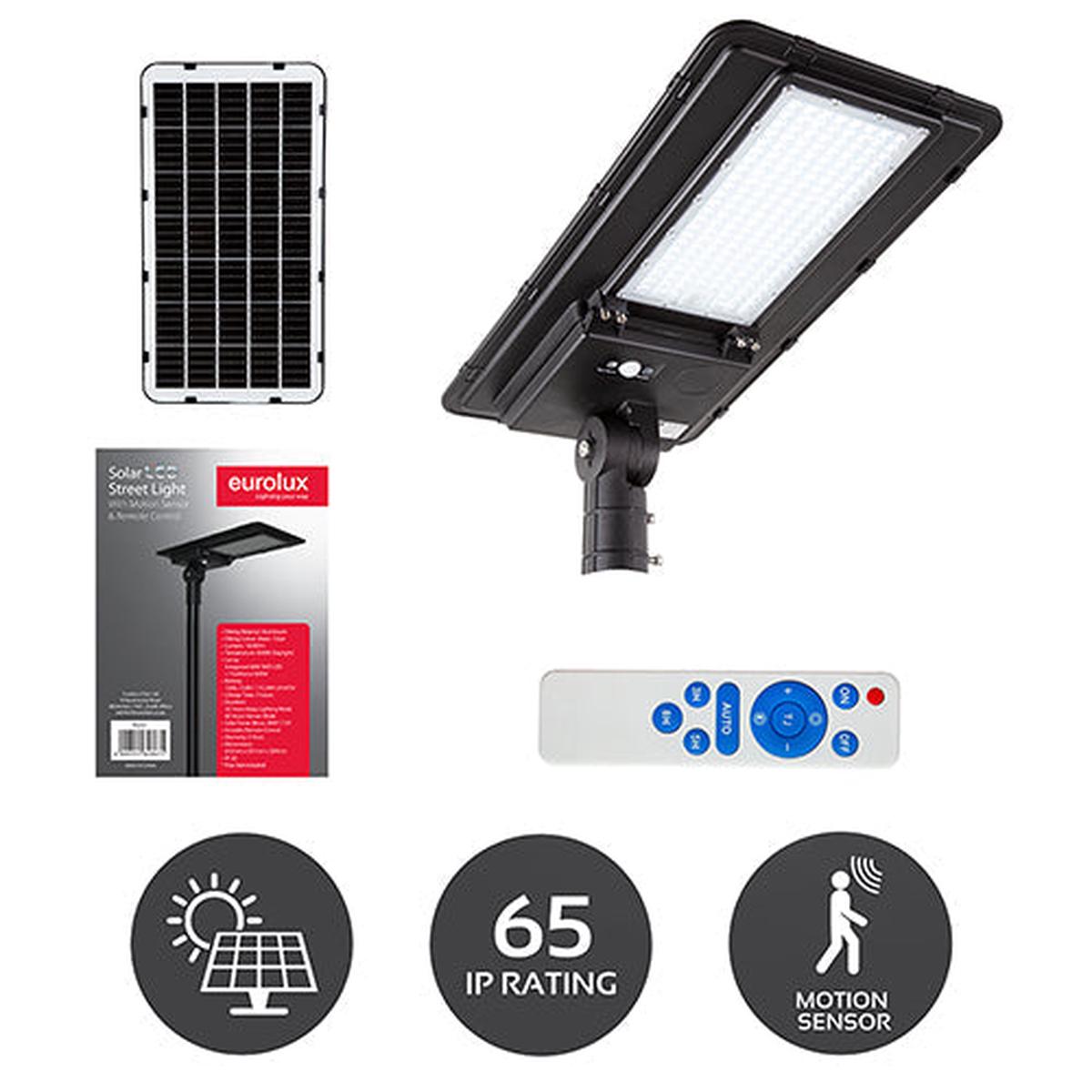 Eurolux Solar Sensor Light Black LED 10200lm 6000K