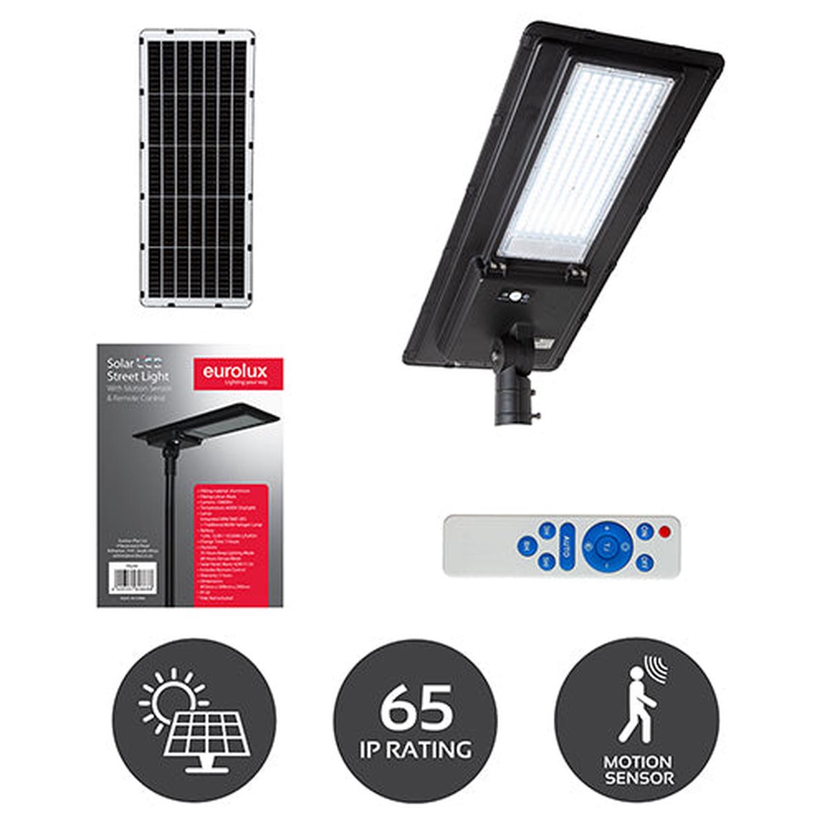 Eurolux Solar Sensor Light Black LED 13800lm 6000K