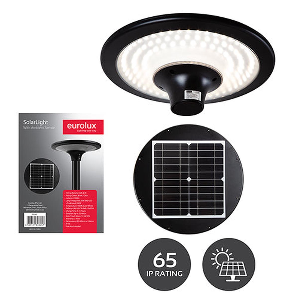 Eurolux Solar Sensor Light Black LED 2300lm 4000K