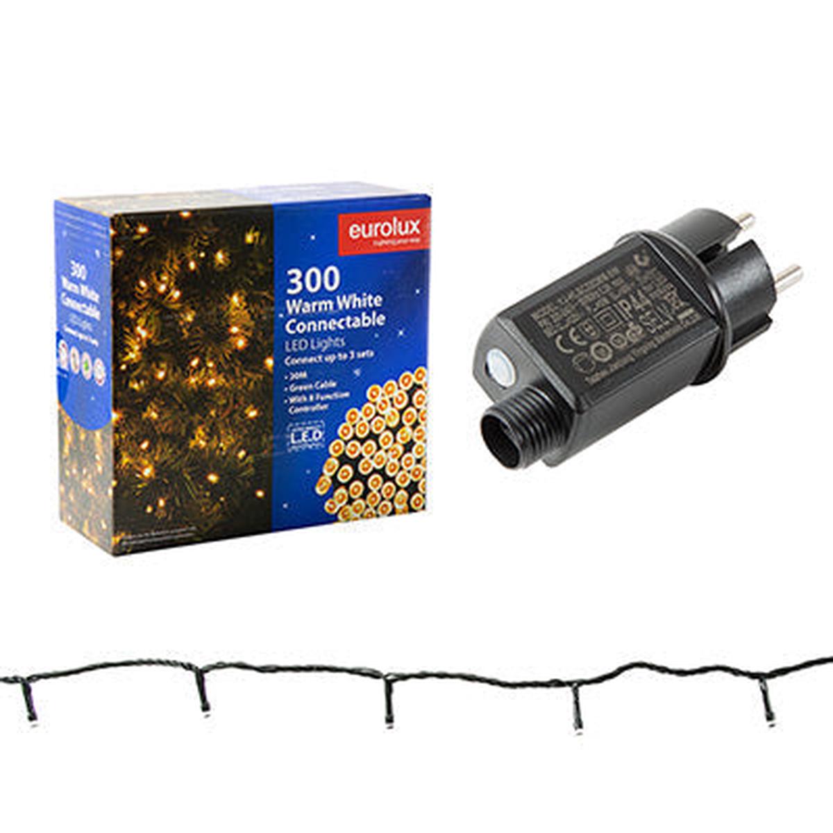 Eurolux String Light 300 LED 30M Connectable Warm White