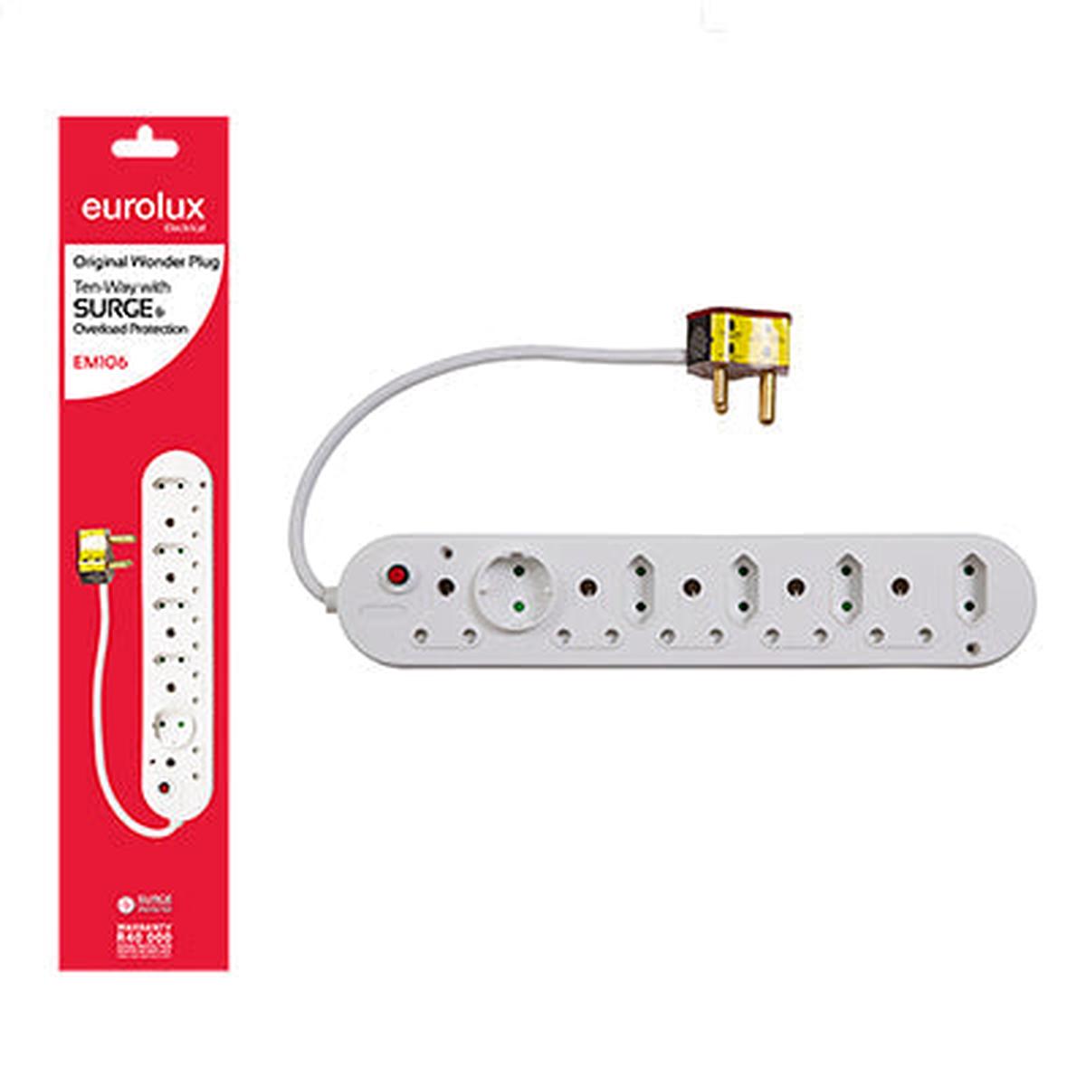 Eurolux Wonder Plug 10 Way with Surge & Overload Protection