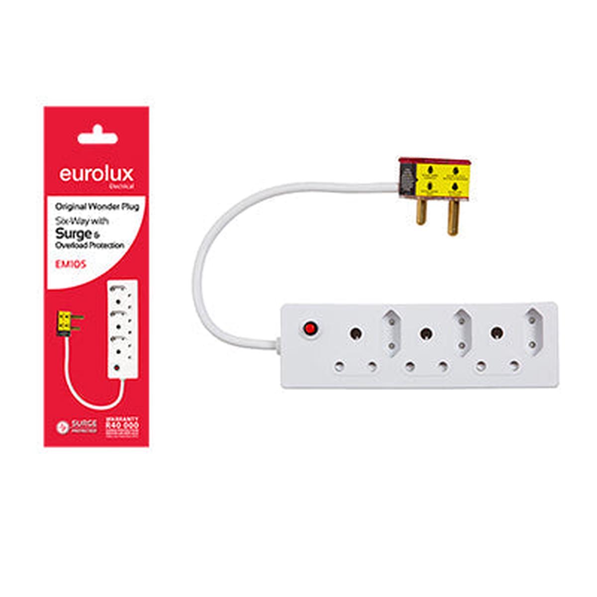 Eurolux Wonder Plug 6 Way with Surge & Overload Protection
