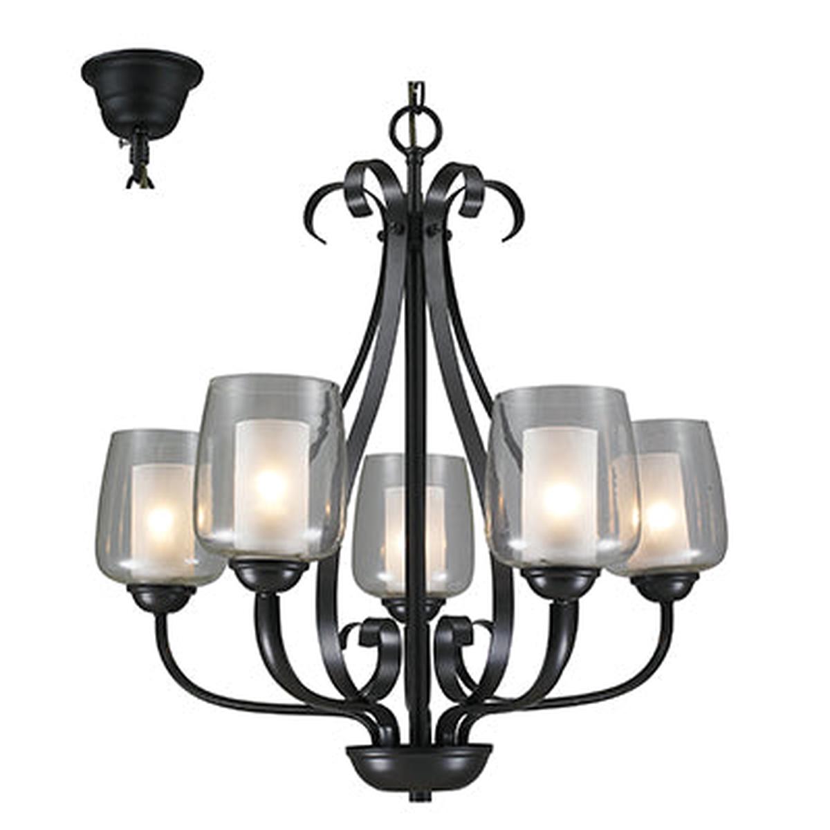 Radiant 5L Chandelier Black E27 5x40w
