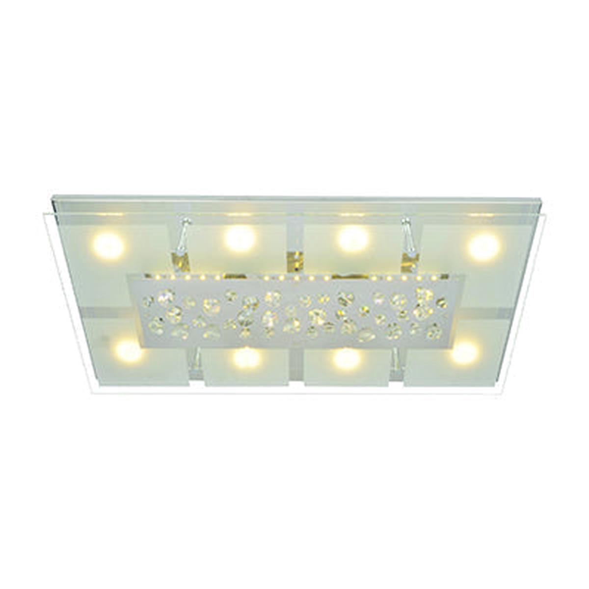 Radiant Crystal Rectangular Ceiling Light Chrome LED 1x39w