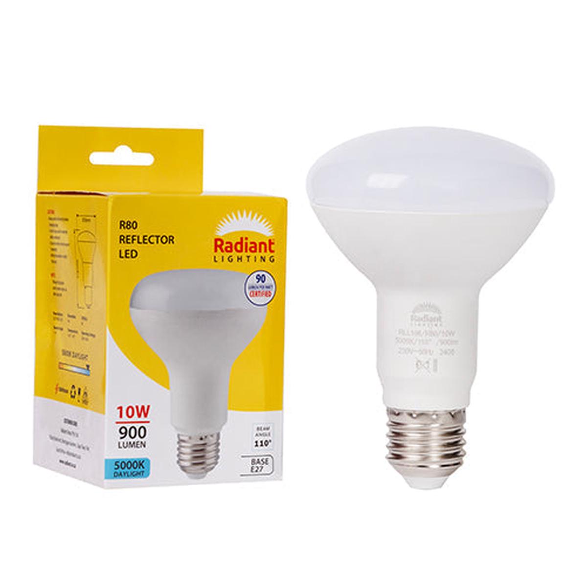 Radiant LED Globe R80 Reflector 10w E27 5000K N