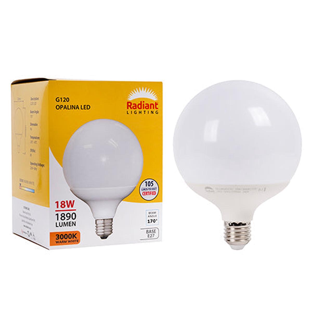 Radiant LED Opalina Frosted G120 18w E27 3000K N