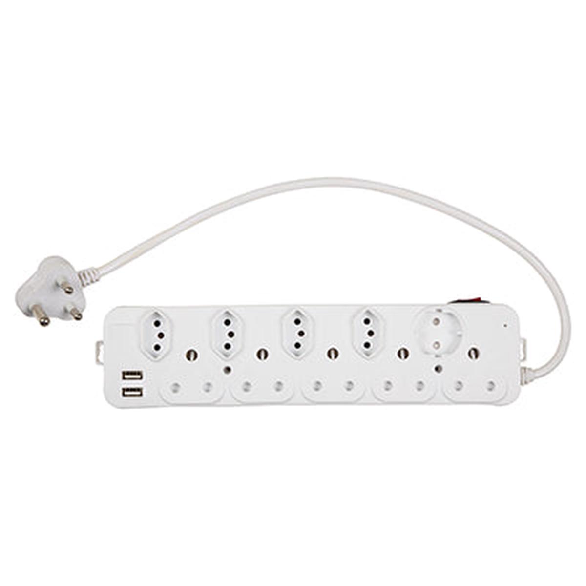 Eurolux 10 Way Multiplug 5X16A 3Pin Plug 4X16A 1XSchuko 2XUSB