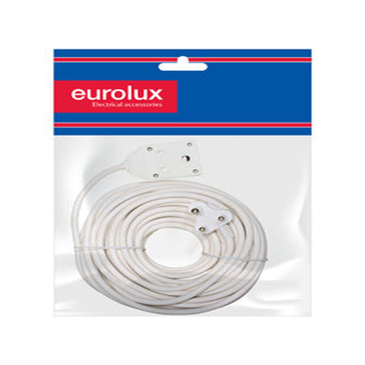 Eurolux 20m Extension Cord White 1.50mm Double