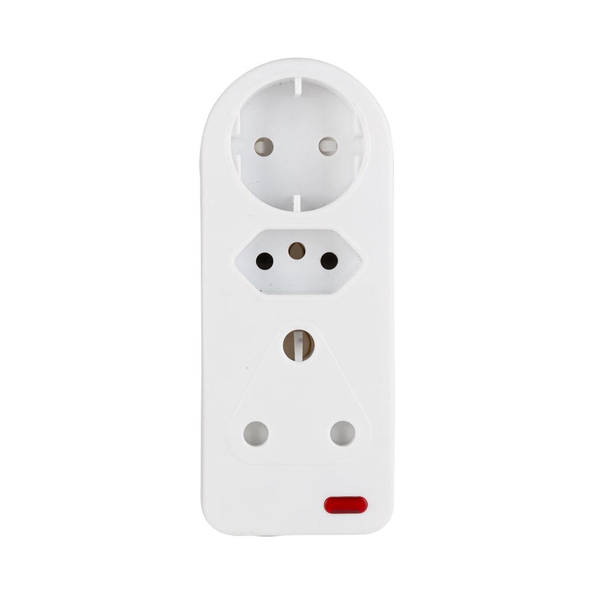 Eurolux 3 Way Adaptor 1xSCH 1x16An 1x16A High Surge Protection