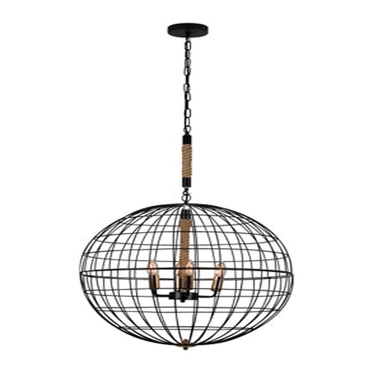 Eurolux 4LT Sparta Chandelier 500mm Black