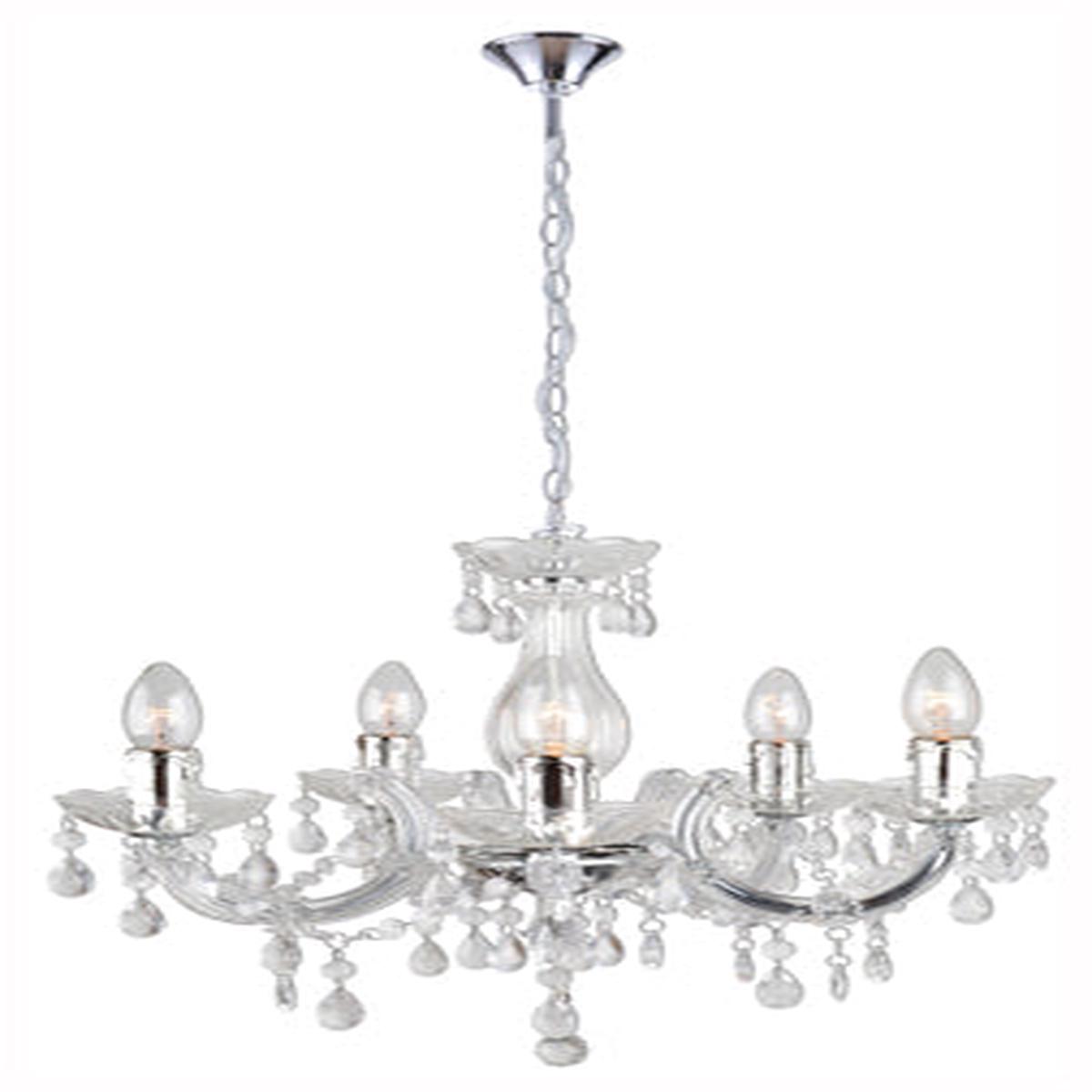 Eurolux 5LT Odile Acrylic Chandelier 440mm Clear