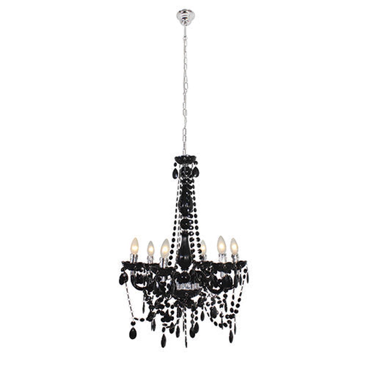 Eurolux 6LT Octave Acrylic Chandelier 550mm Black