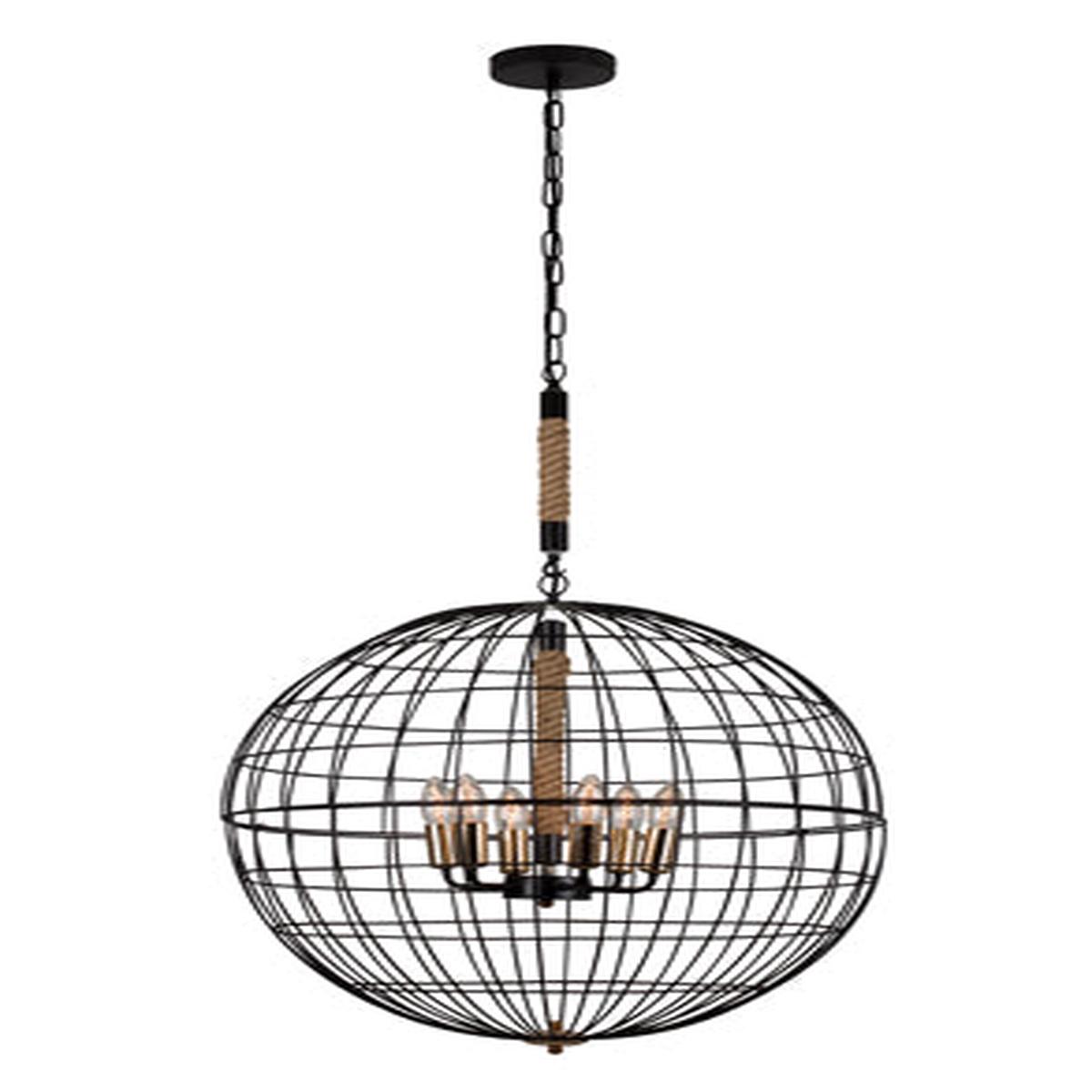 Eurolux 6LT Sparta Chandelier Black