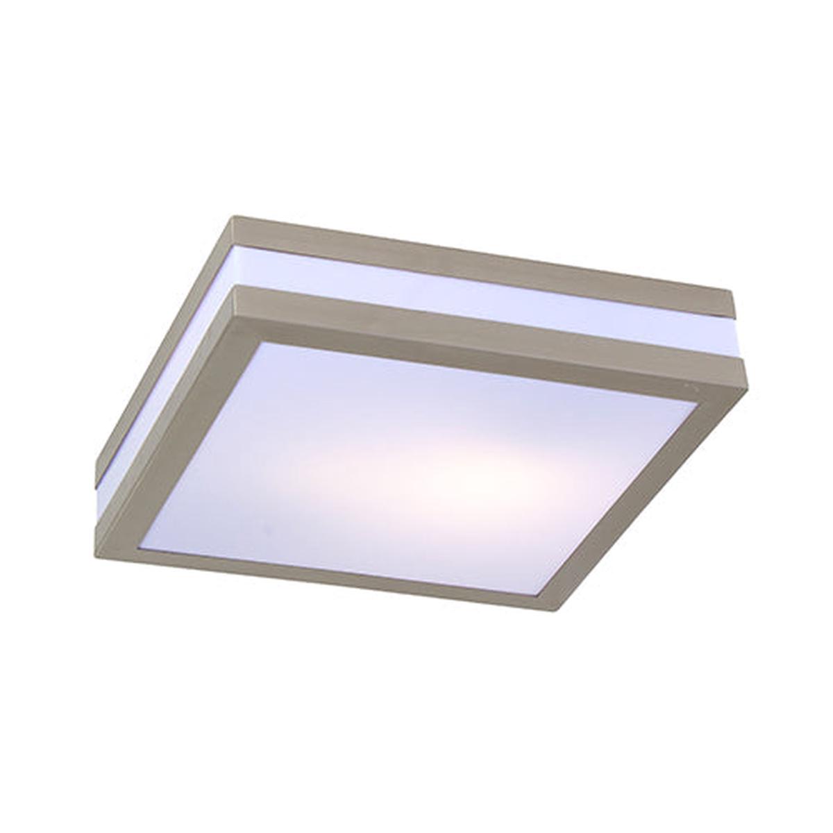 Eurolux Bathroom Square Ceiling Light 285mm Stainless Steel