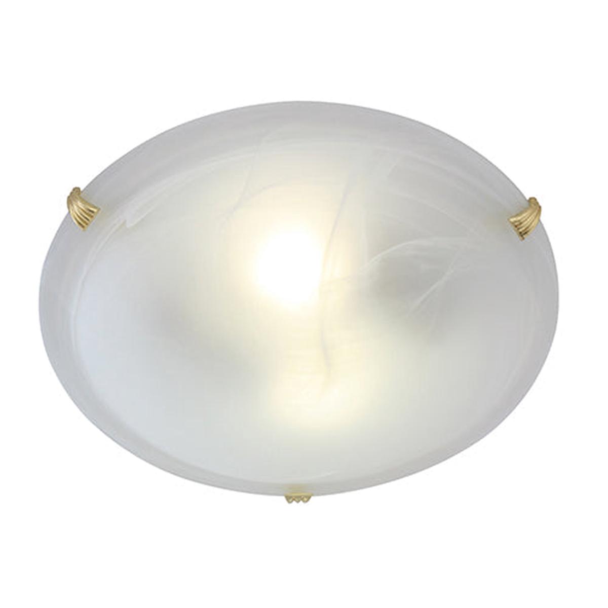 Eurolux Ceiling Light Alabaster 300mm Polished Brass