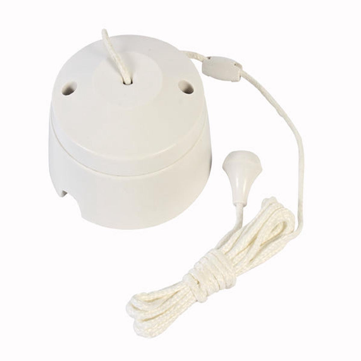 Eurolux Ceiling Pull Switch White 1 Way (A020 A & T)