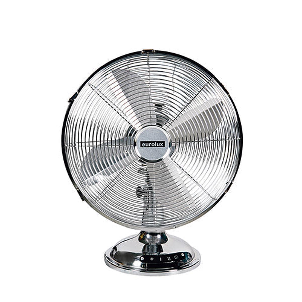 Eurolux Desk Fan Standing 4 Blades Satin Chrome 40W