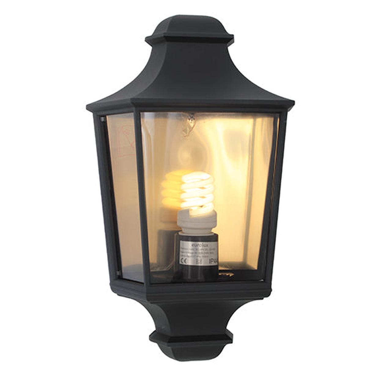 Eurolux Hamlet Lantern 3 Panel Half Wall 230mm Black