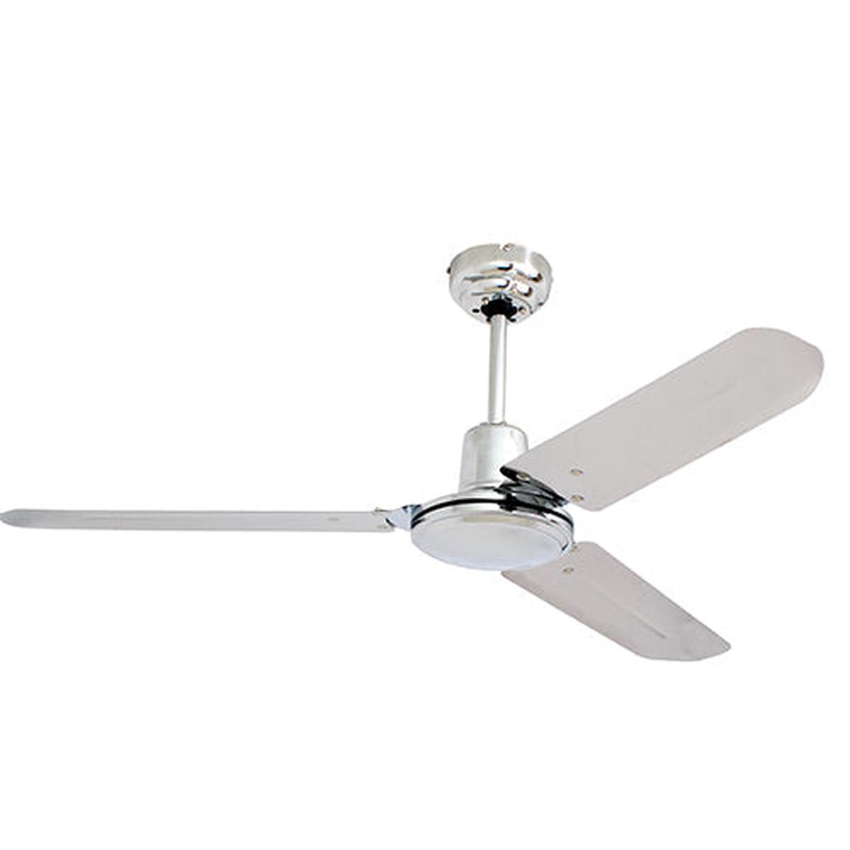 Eurolux Industrial Ceiling Fan 3 Blades Chrome 60W