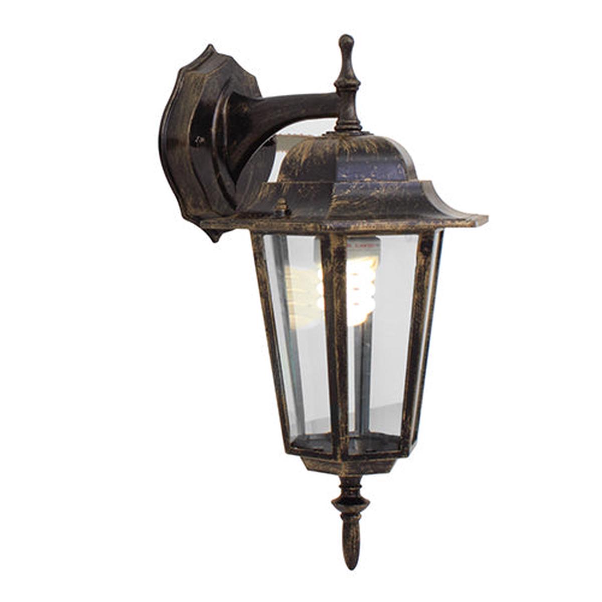 Eurolux Lantern 6 Panel Downfacing Black Gold