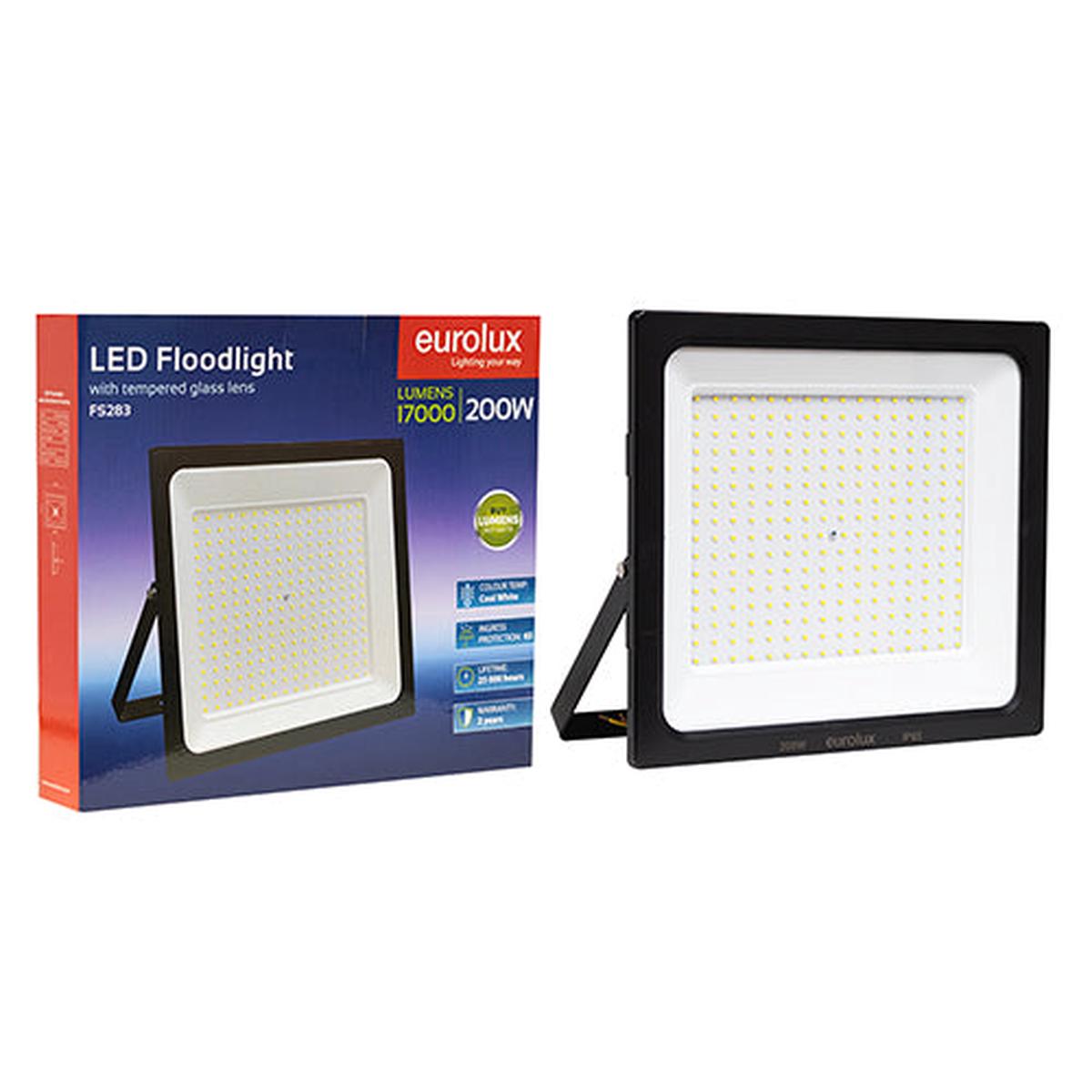 Eurolux LED 200w Floodlight Black 4000K
