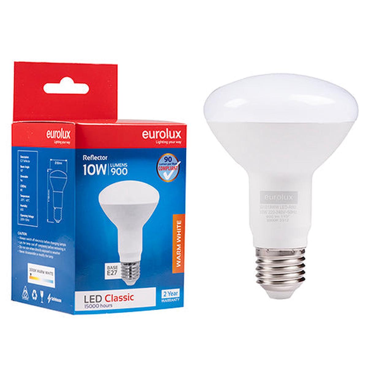Eurolux LED Globe Reflector R80 Classic 10w E27 3000K N