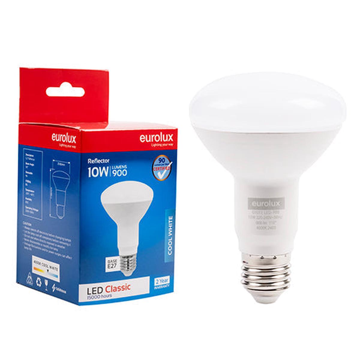 Eurolux LED Globe Reflector R80 Classic 10w E27 4000K N