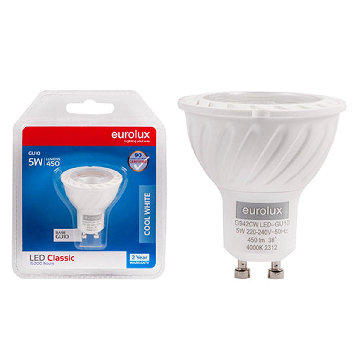Eurolux LED GU10 Premium Clear Lens 5W 4000K N