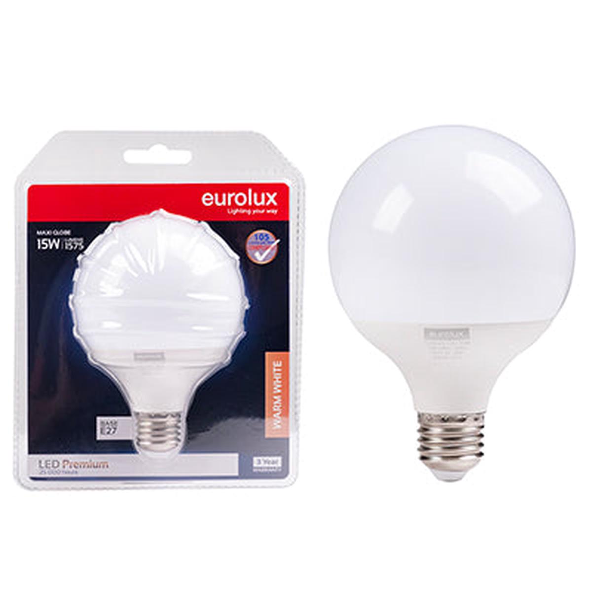 Eurolux LED Maxi Globe G95 Premium 15W E27 3000K N