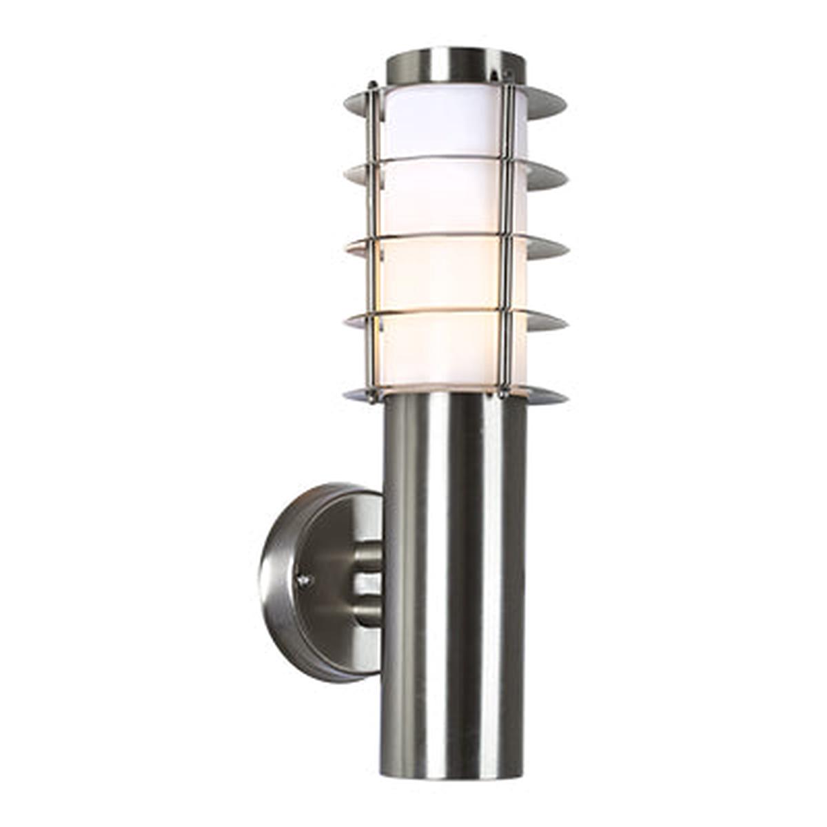 Eurolux Outdoor Wall Light Stainless Steel Grid Upfacing Satin Chrome