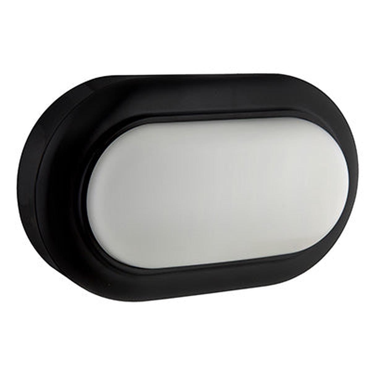 Eurolux Oval Bulkhead 170mm Black LED 1x8w