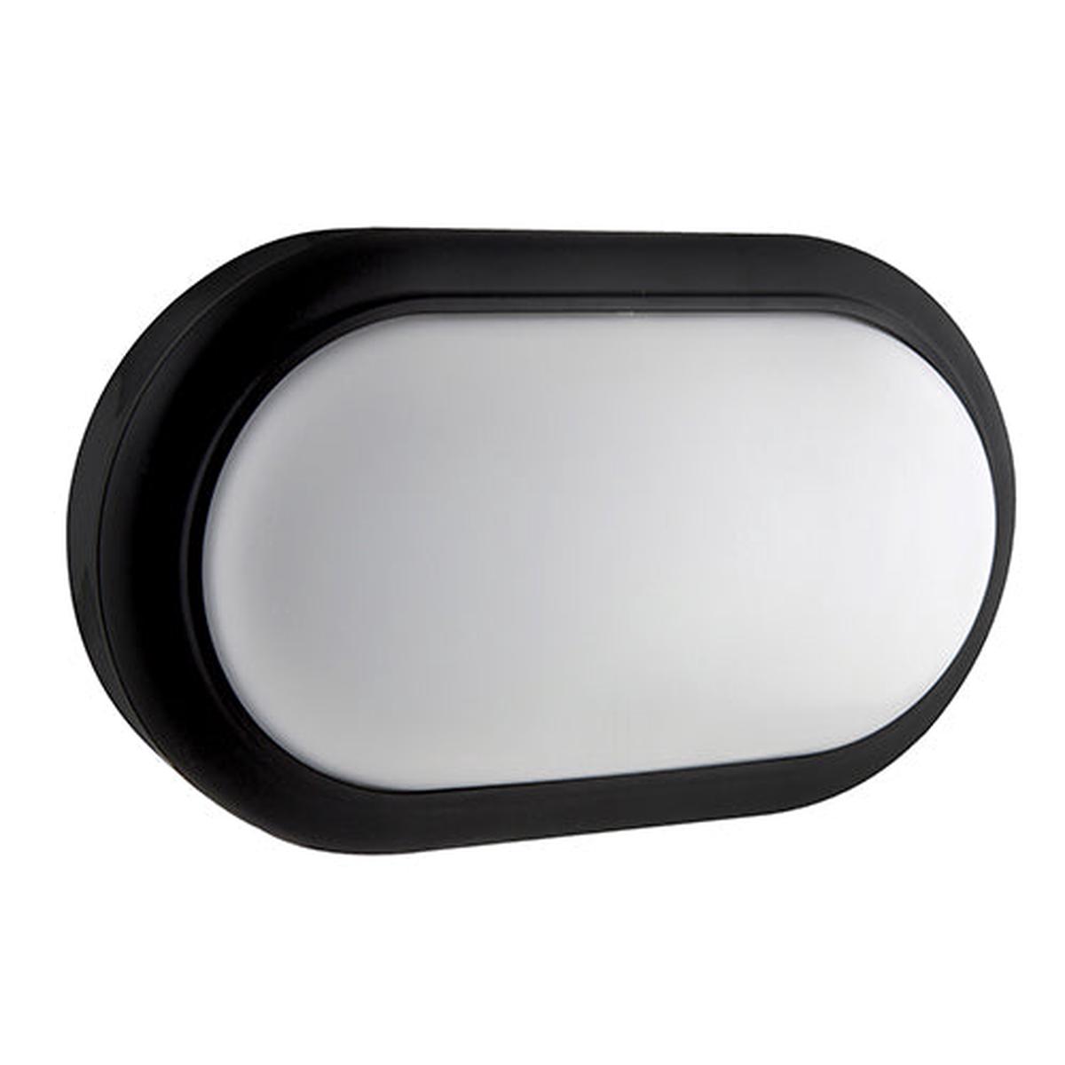 Eurolux Oval Bulkhead 221mm Black LED 1x15W