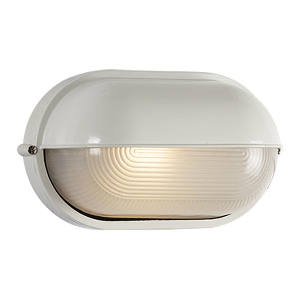 Eurolux Oval Bulkhead Large Eyelid White 100w