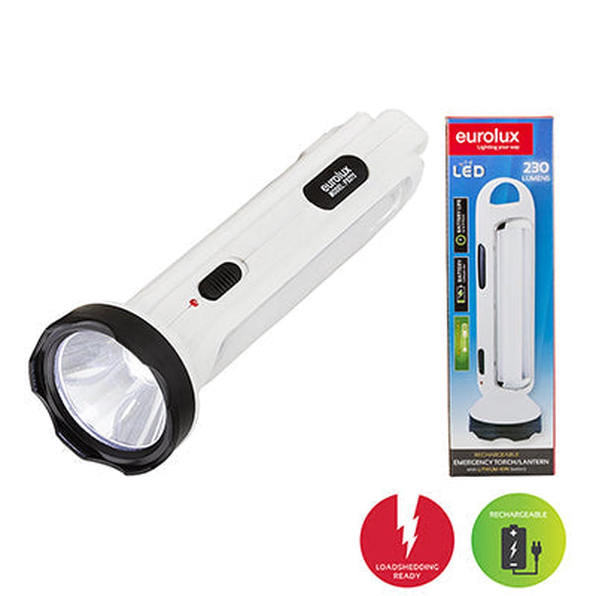 Eurolux Rechargeable Emergency Torch White LED 3w & 9w