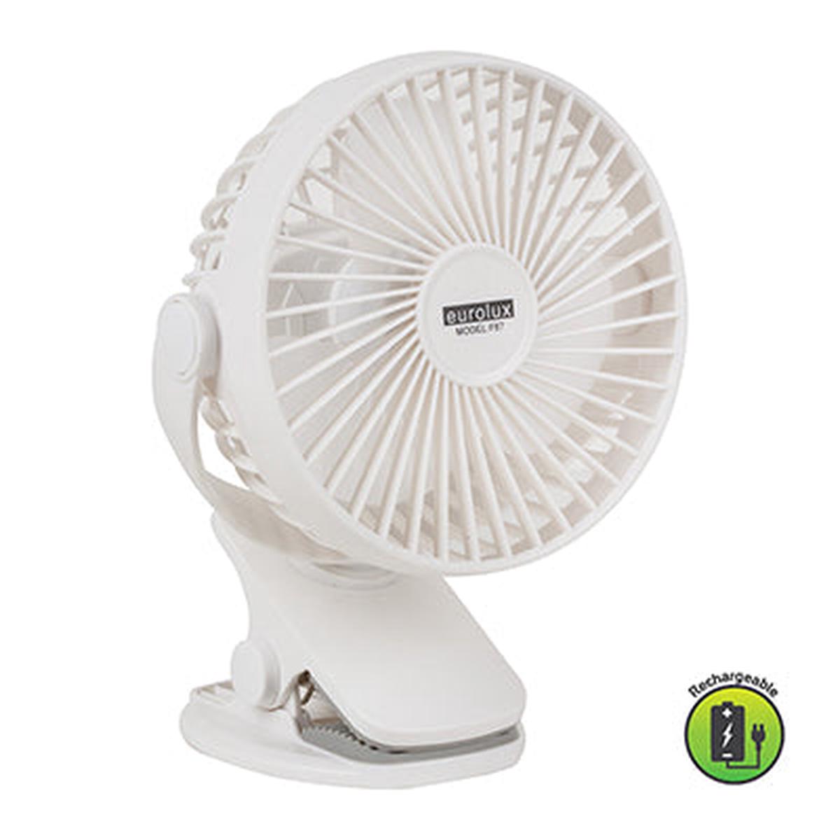 Eurolux Rechargeable Portable USB Mini Clip-on Fan