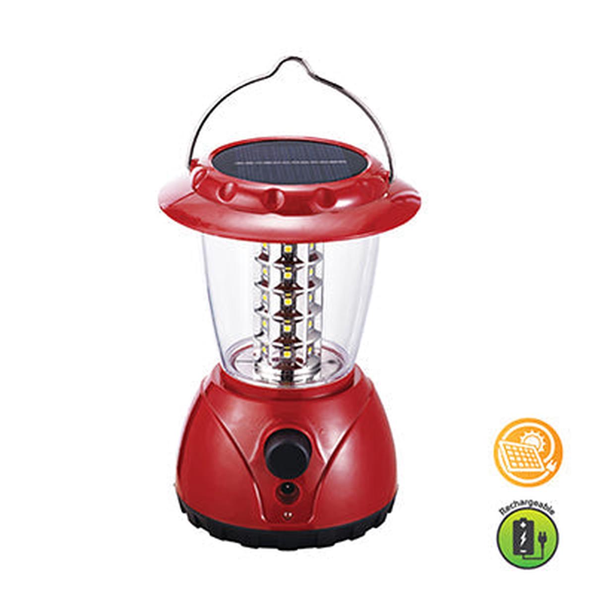 Eurolux Rechargeable Solar LED Lantern 120mm Red