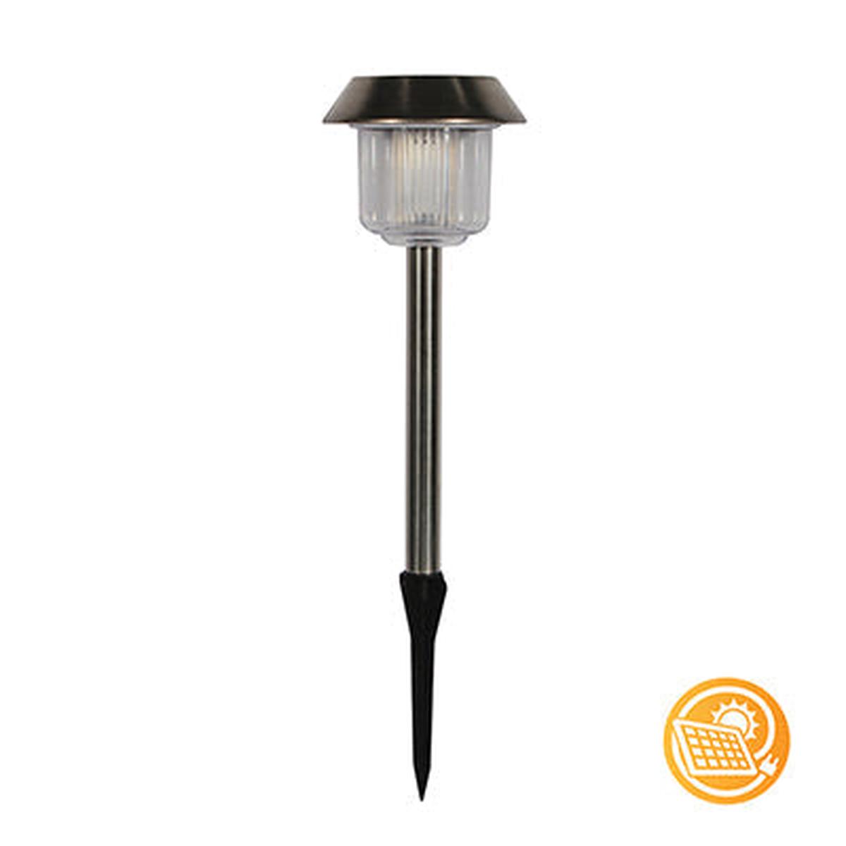 Eurolux Solar Garden Spike Satin Chrome 4 Pack