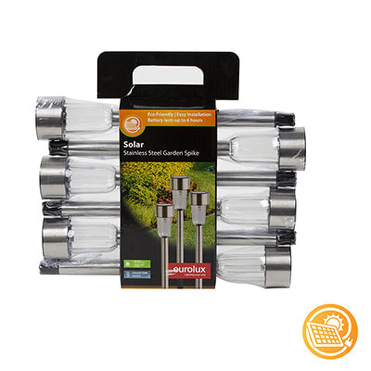 Eurolux Solar Stainless Steel Tube Spike Retail Pack