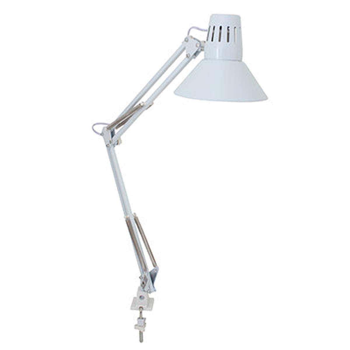 Eurolux Study Lamp Adjustable Desk Clamp White