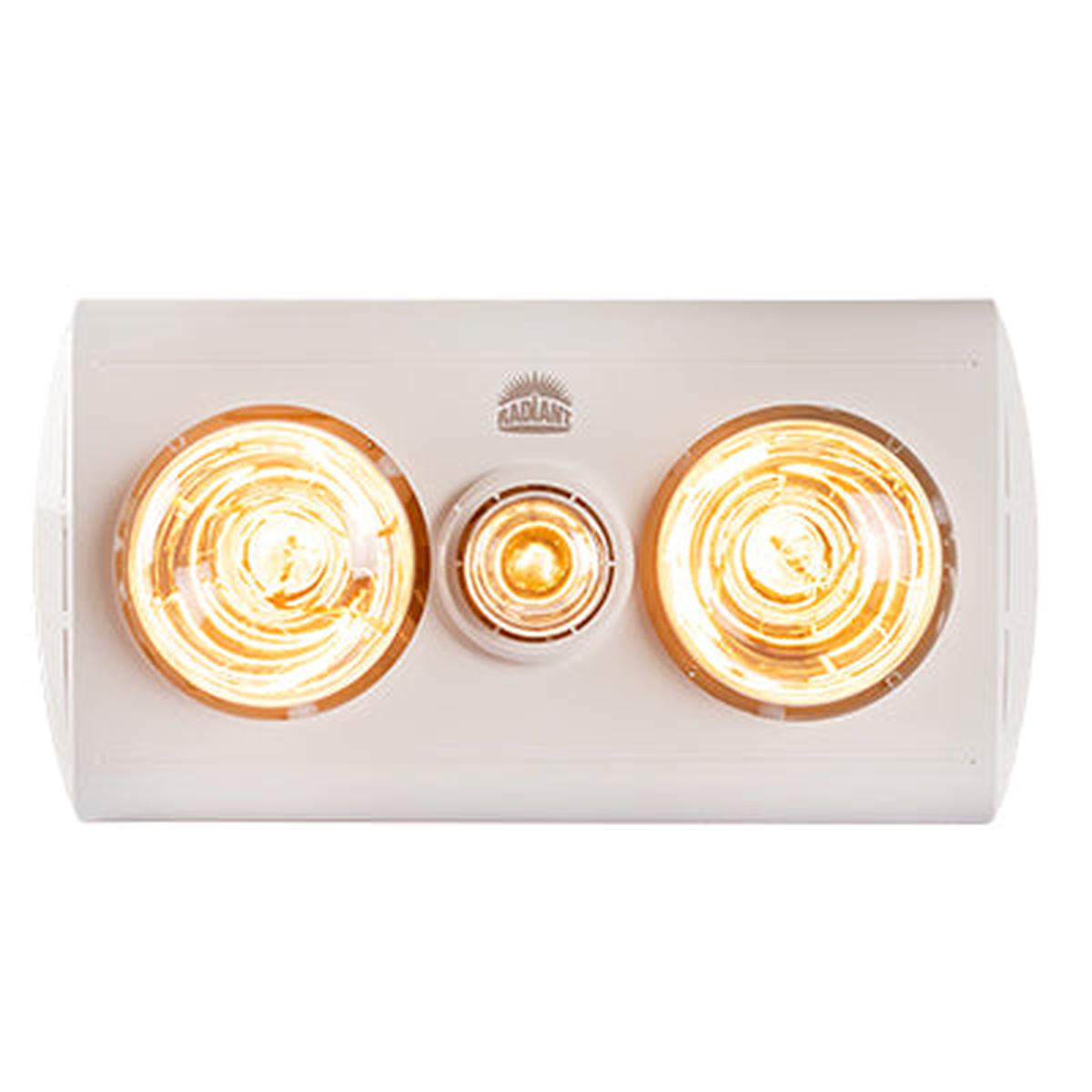 Radiant 3LT Ceiling Light/Heater/Extractor Fan White