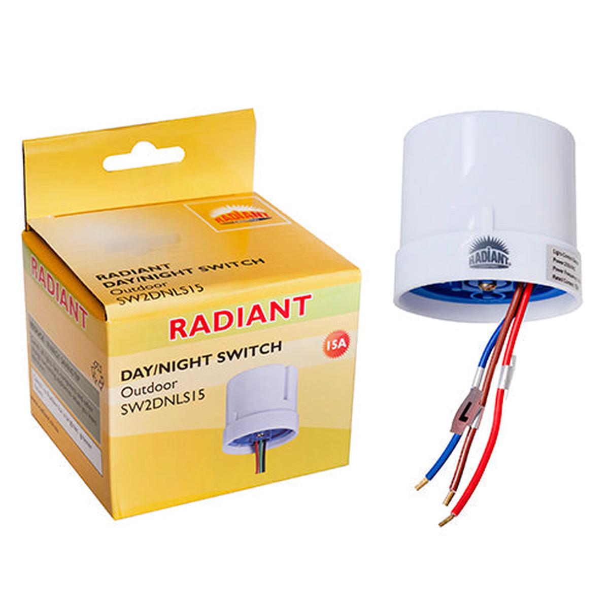 Radiant Day/Night Switch 15Amp Outdoor White & Blue
