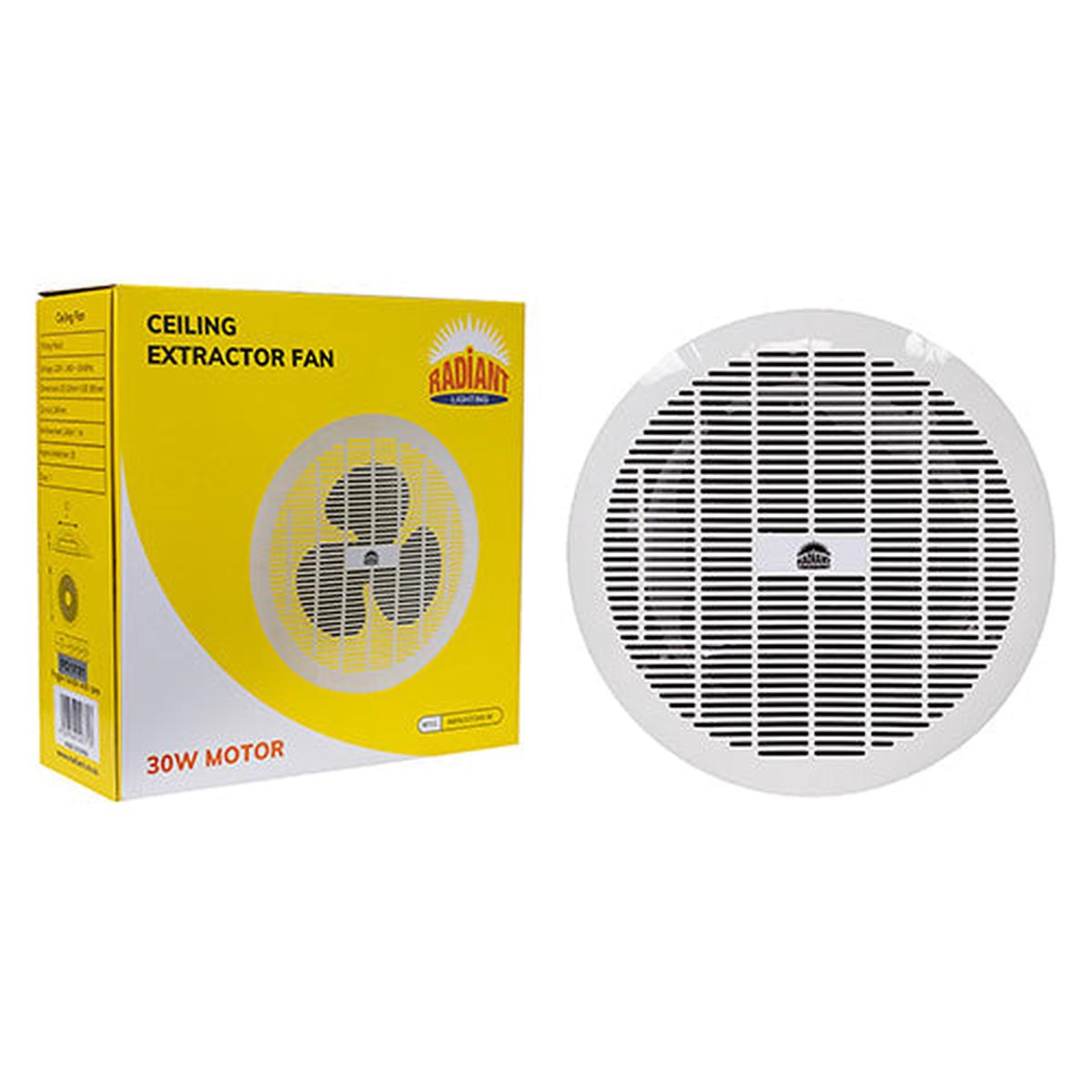 Radiant Extractor Fan Round Ceiling 305mm White 30W