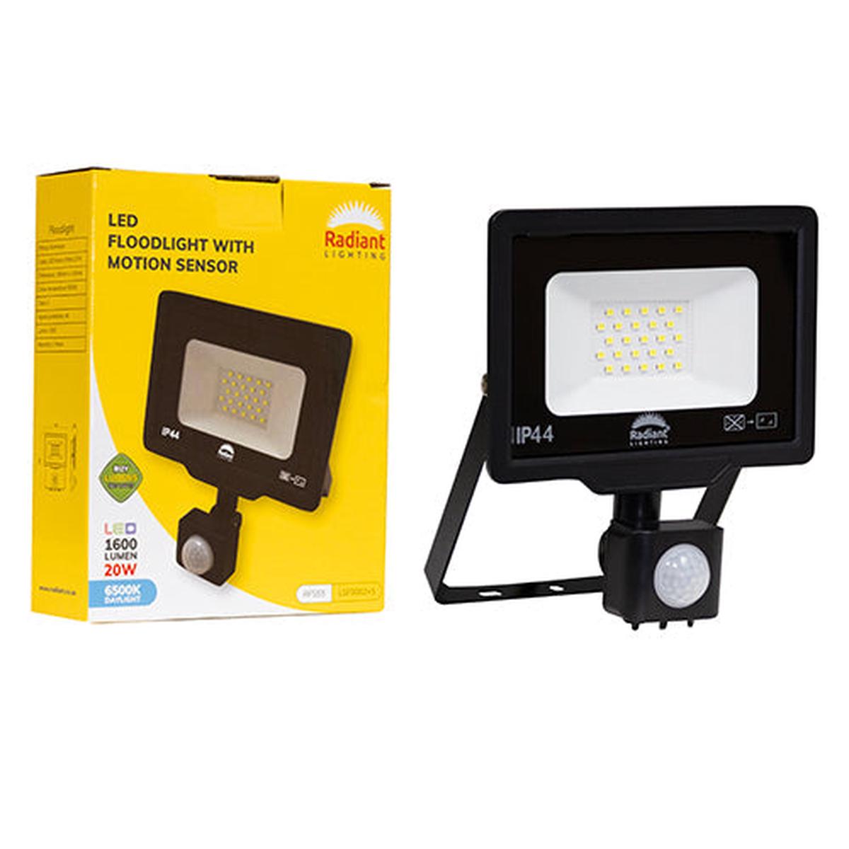 Radiant Floodlight & Motion Sensor LED 20W 6500K