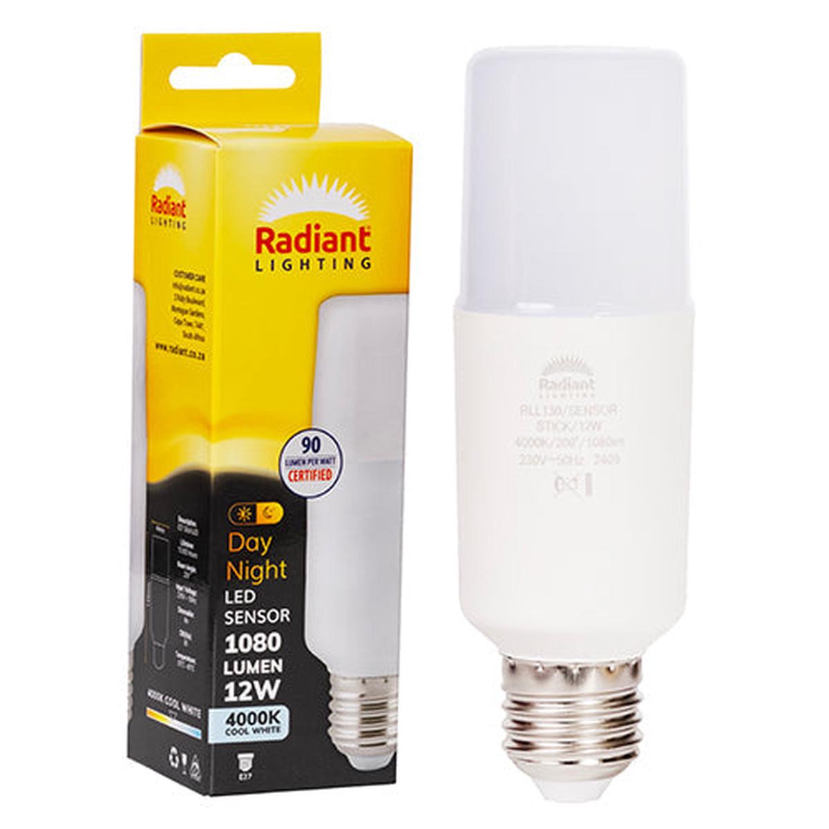 Radiant LED Stick Lamp T44 Day/Night Sensor 12w E27 4000K N