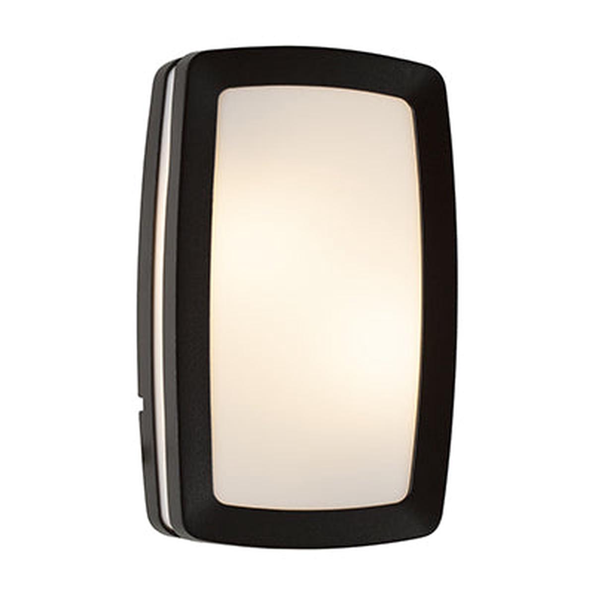 Radiant Rectangular Bulkhead Plain Black 2xE27
