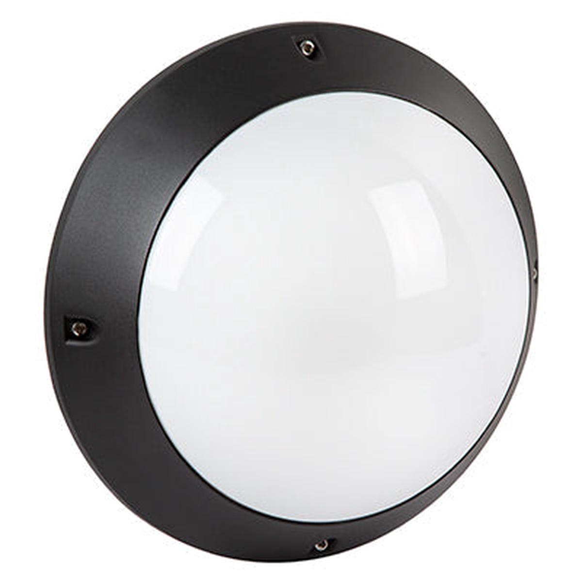Radiant Round Plain Bulkhead Black 2xE27