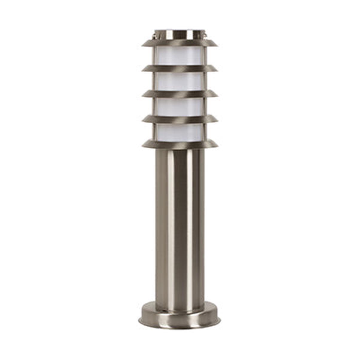 Radiant Slate Grid Bollard Outdoor 450mm Stainless Steel 1xE27