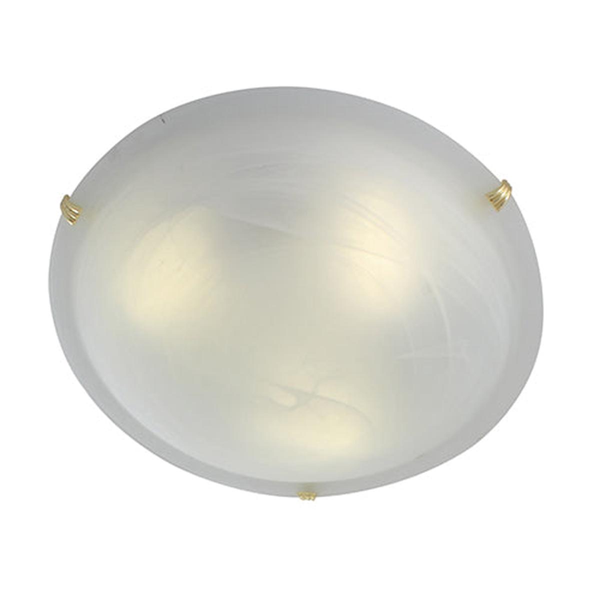 Eurolux Ceiling Light Alabaster 400mm Polished Brass